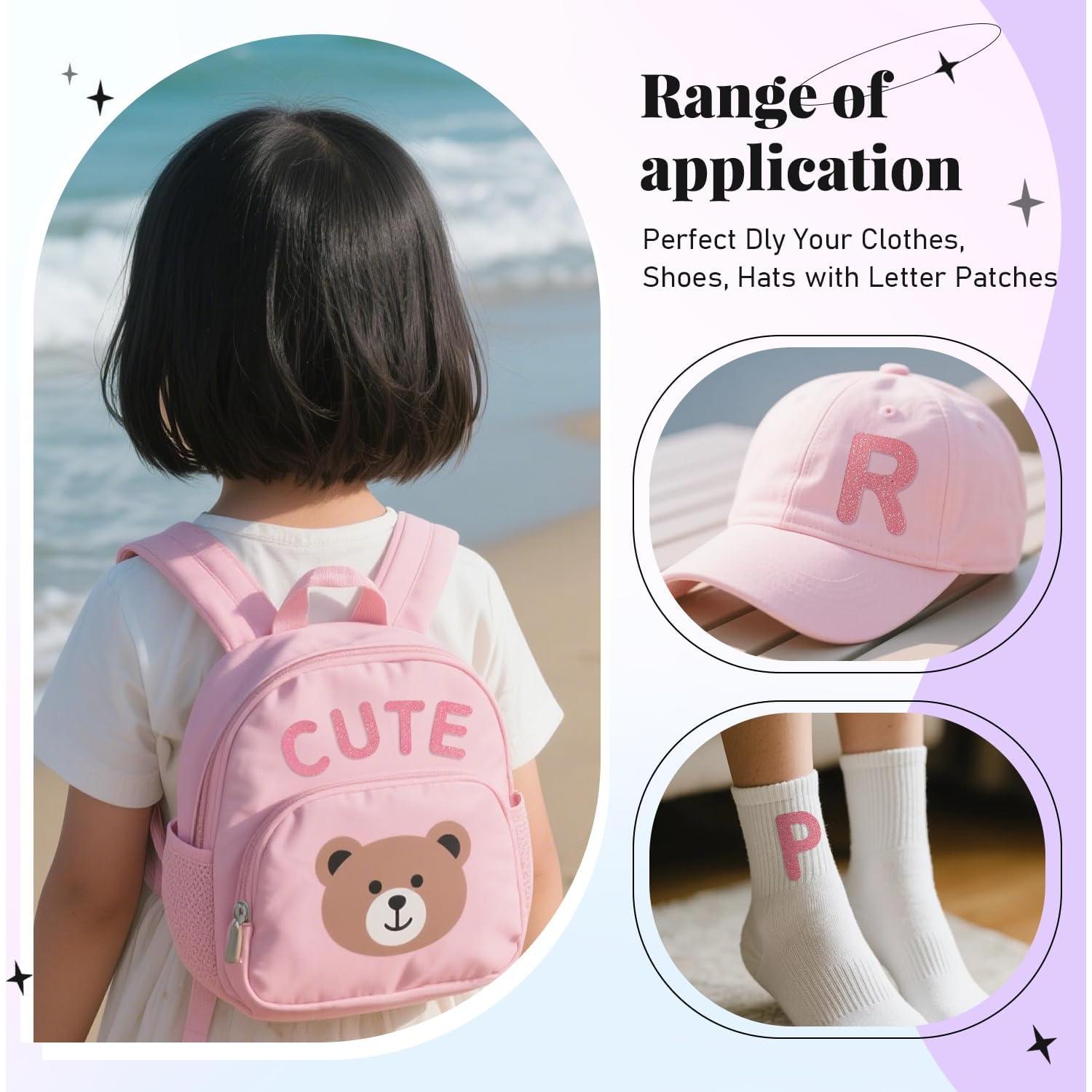 Parche Termoadhesivo Letras Brillantes FR Rosa - 52 Pcs