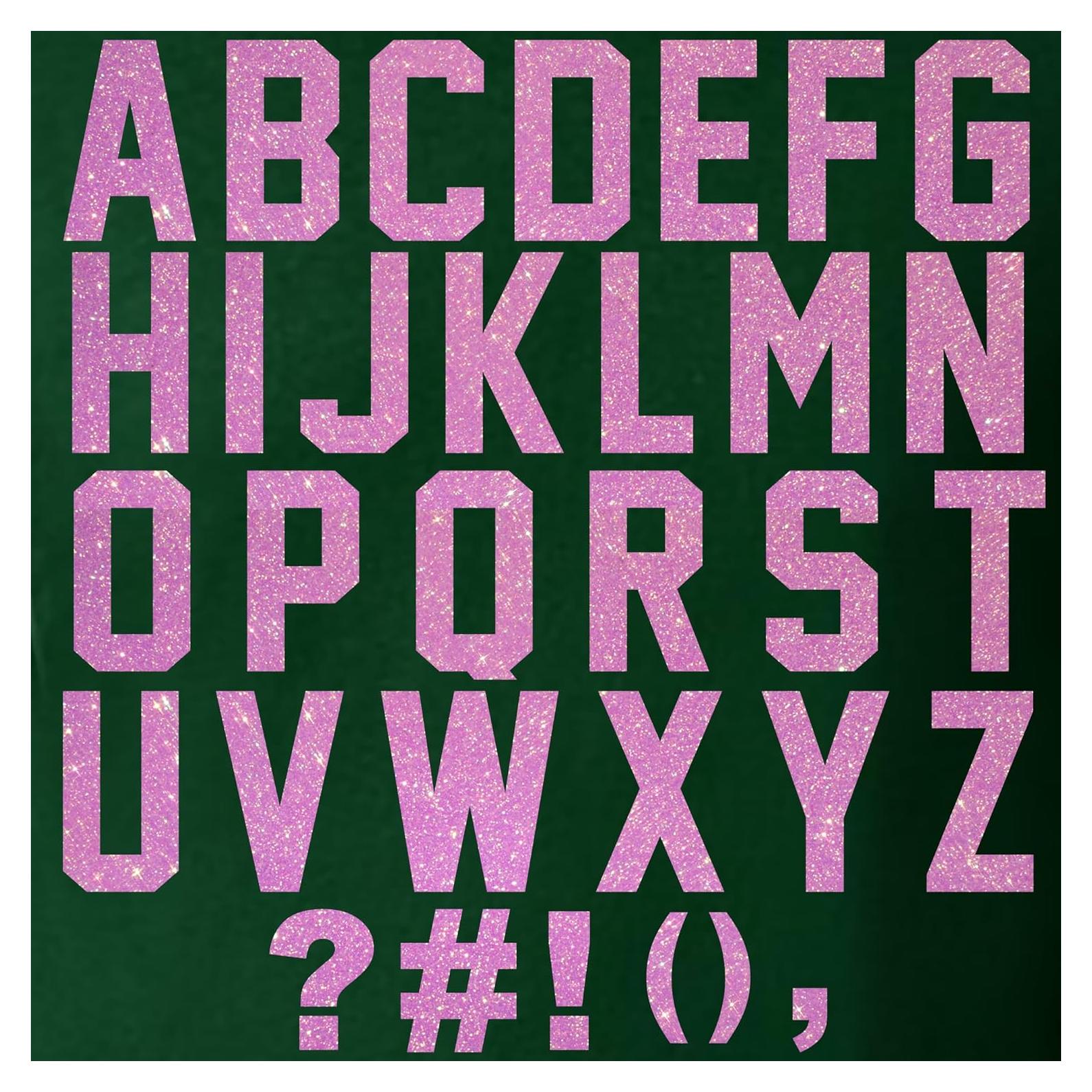 Kit de Letras Brillantes 47 Piezas TeeWin Rosa 5.08 cm