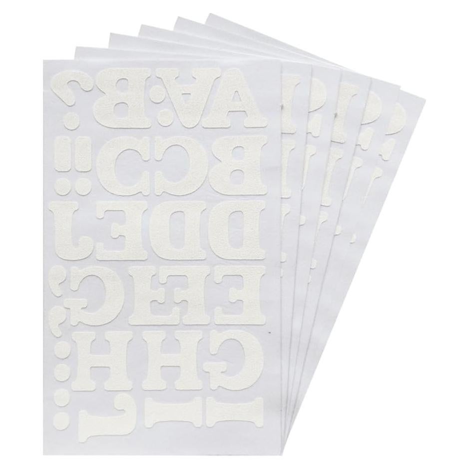 Transferencias de Letras Blancas Magfok para Planchar 6 Hojas 3.81cm