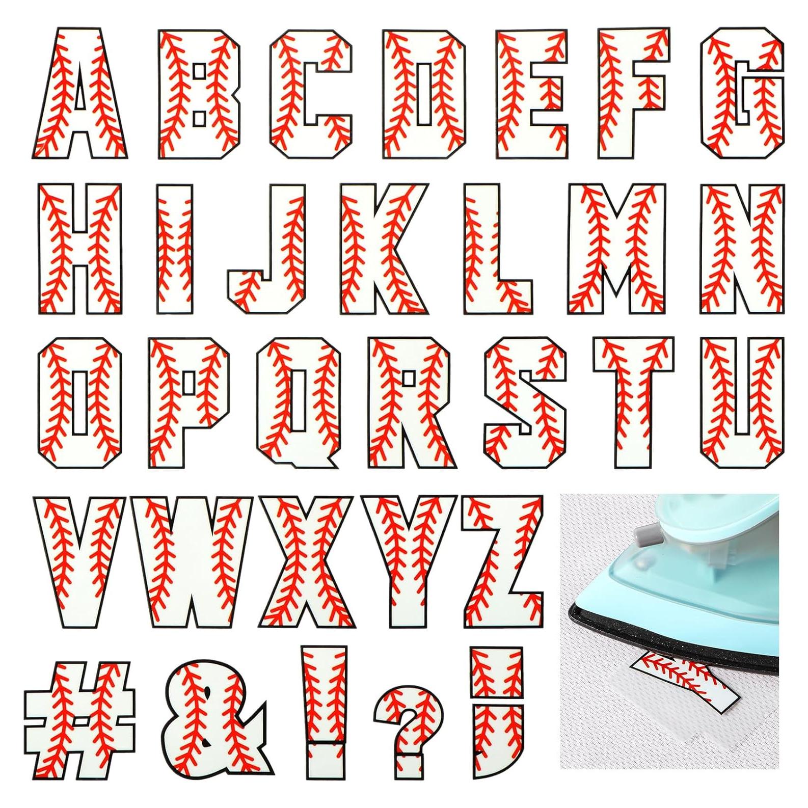 Outus Letras de Transferencia de Calor 372 Pcs Béisbol 3.8 cm