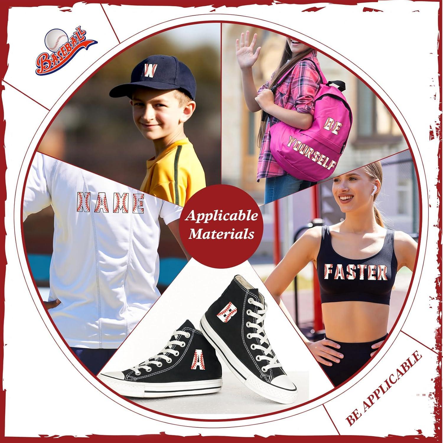 Outus Letras de Transferencia de Calor 372 Pcs Béisbol 3.8 cm