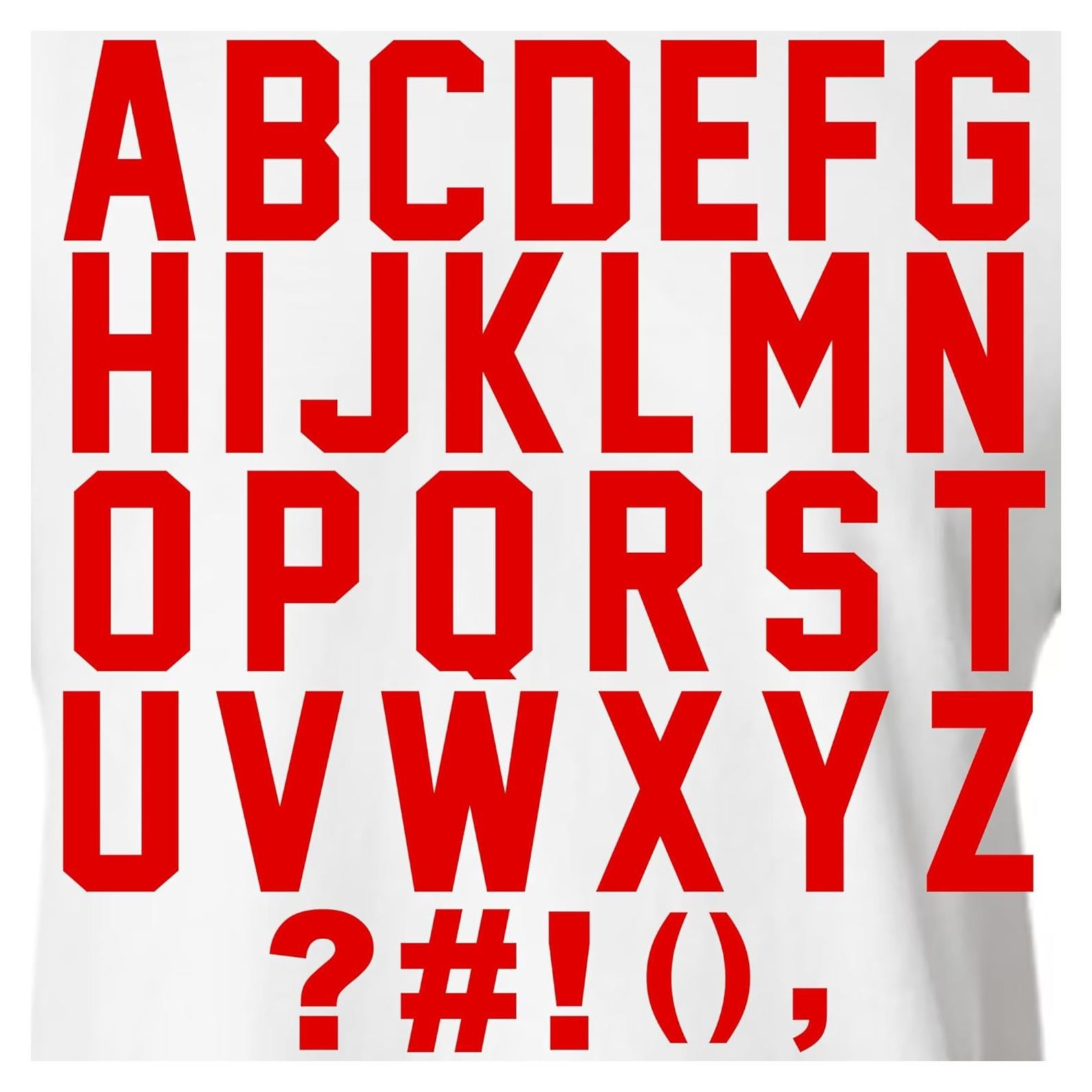 Kit Letras de Hierro Transferibles TeeWin 47 Piezas Rojo Brillante