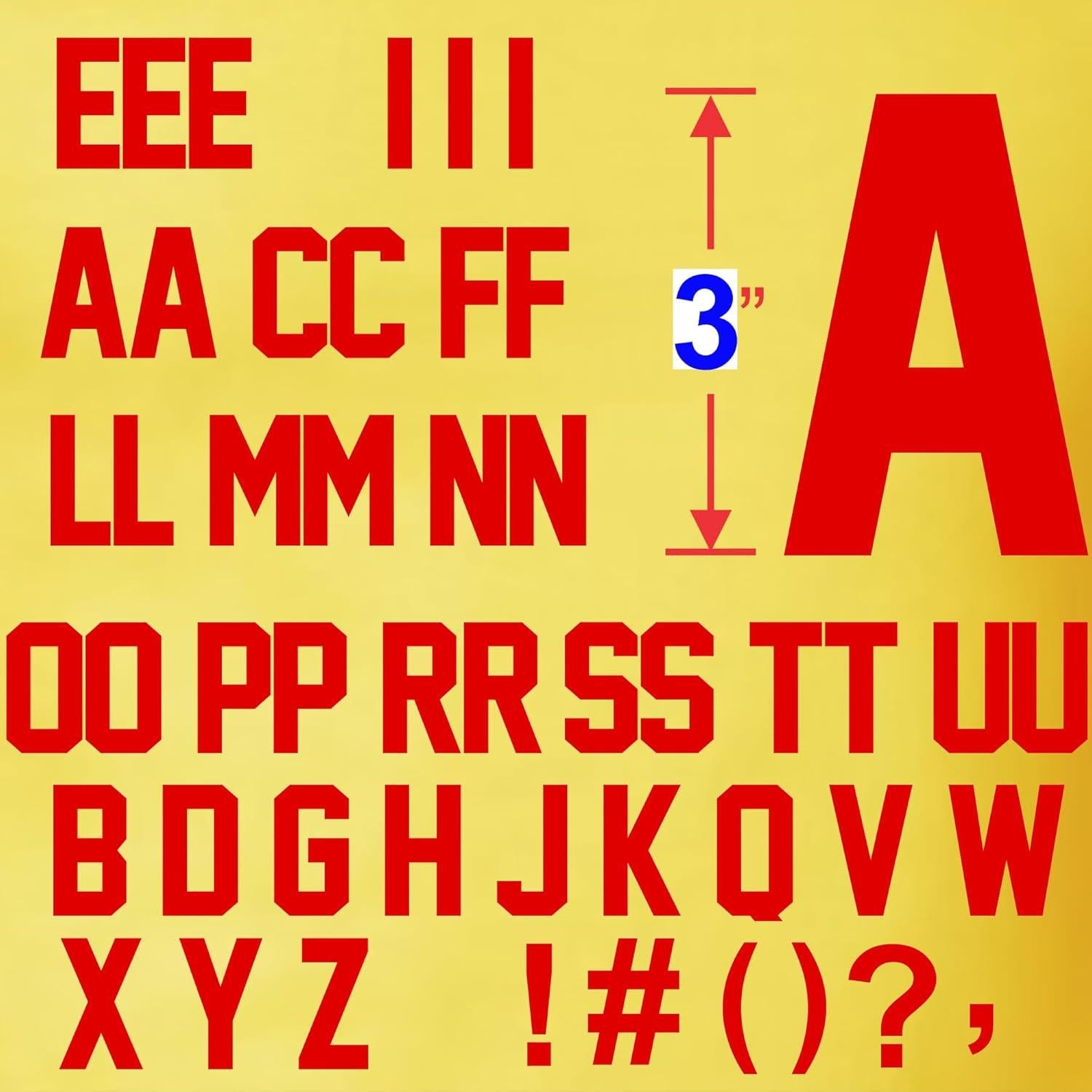 Kit Letras de Hierro Transferibles TeeWin 47 Piezas Rojo Brillante