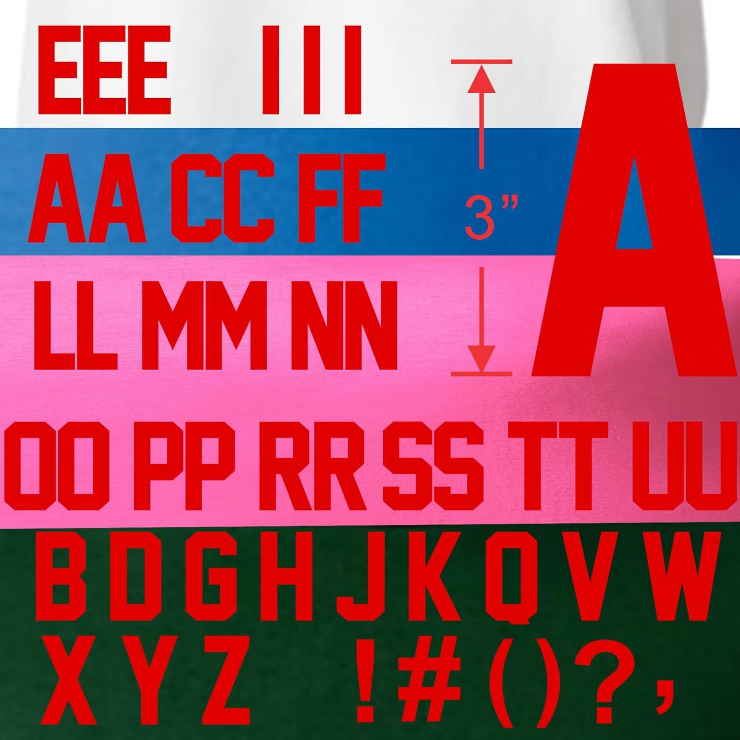 Kit Letras de Hierro Transferibles TeeWin 47 Piezas Rojo Brillante