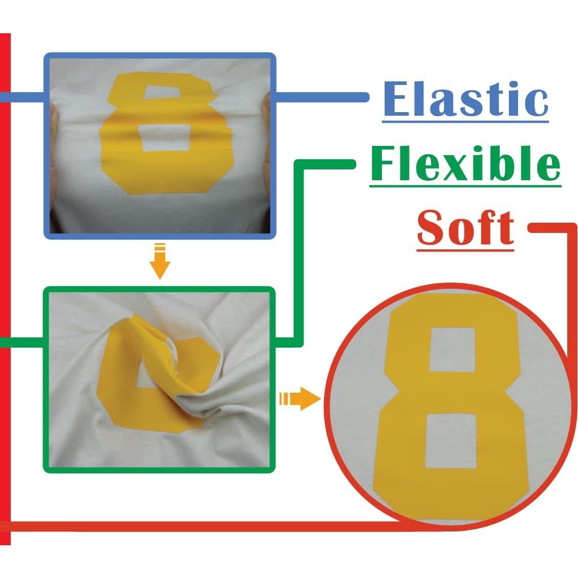 Kit Letras de Hierro Transferibles TeeWin 47 Piezas Rojo Brillante
