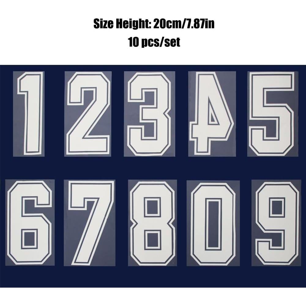 Calcomanías de Números de Vinilo Mimeile 20.32 cm Blancas 0-9