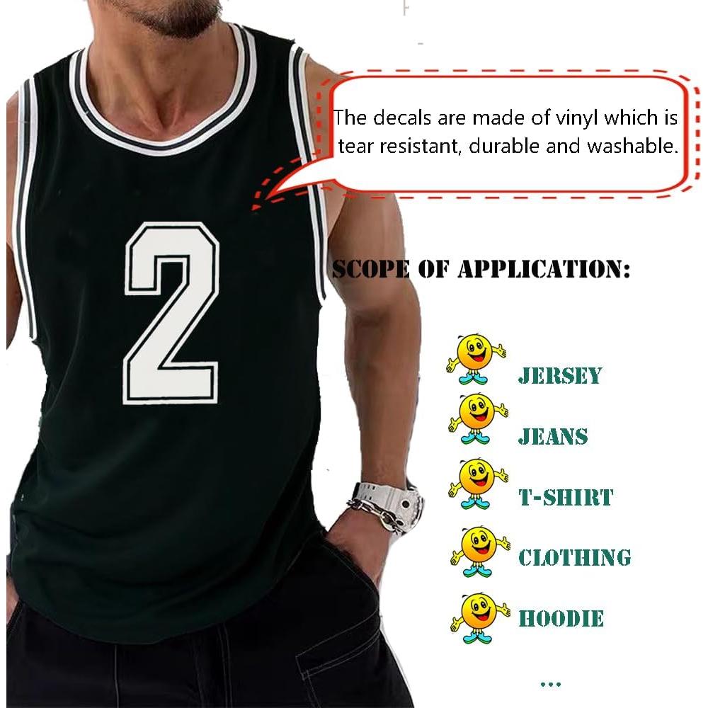 Calcomanías de Números de Vinilo Mimeile 20.32 cm Blancas 0-9