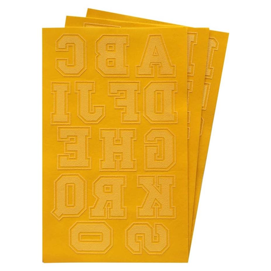 Transferencia de Letras y Números Flock Magfok Oro 3 Hojas