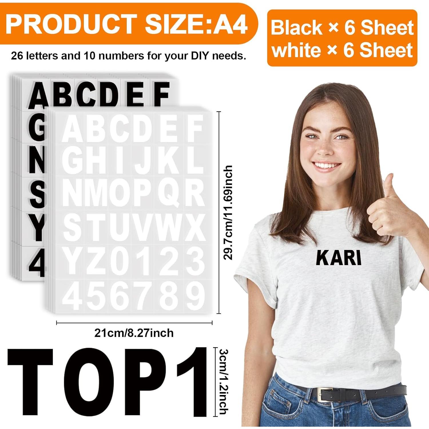 Letras Termoadhesivas TECKWRAP 12 Hojas 432 Piezas Vinilo