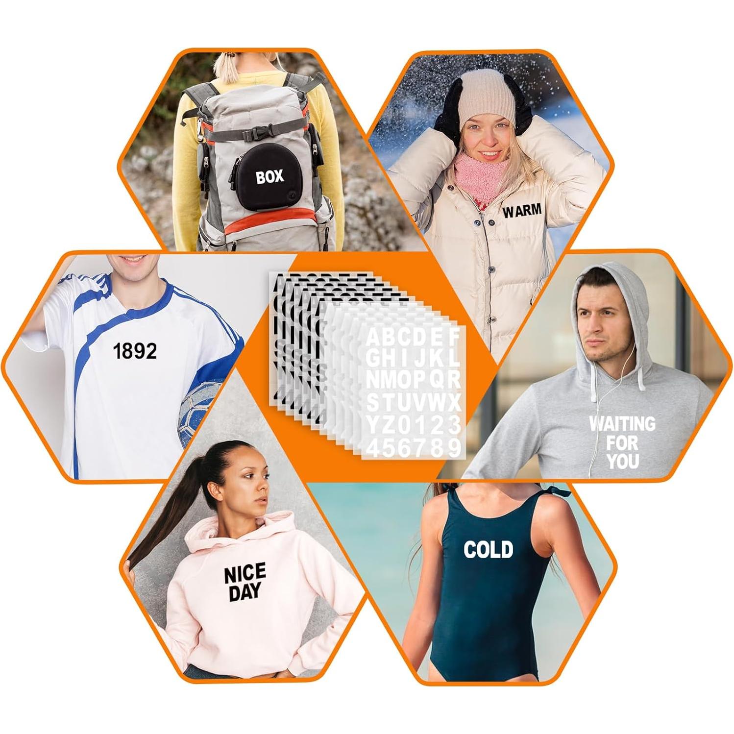 Letras Termoadhesivas TECKWRAP 12 Hojas 432 Piezas Vinilo