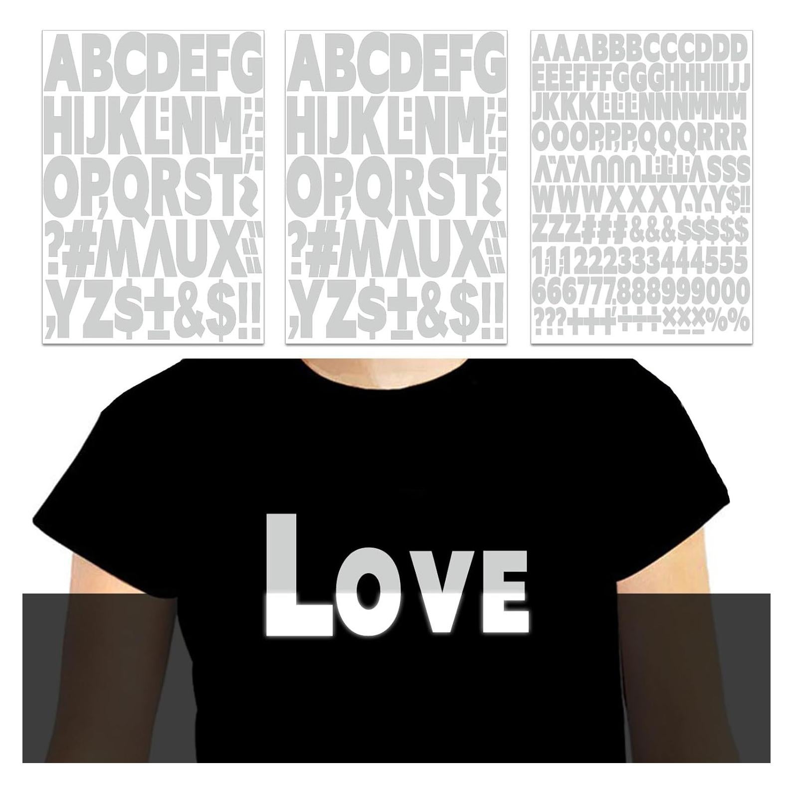 222 Letras Reflectantes Vinilo Yiootop para Planchar 2 y 1 Pulgada