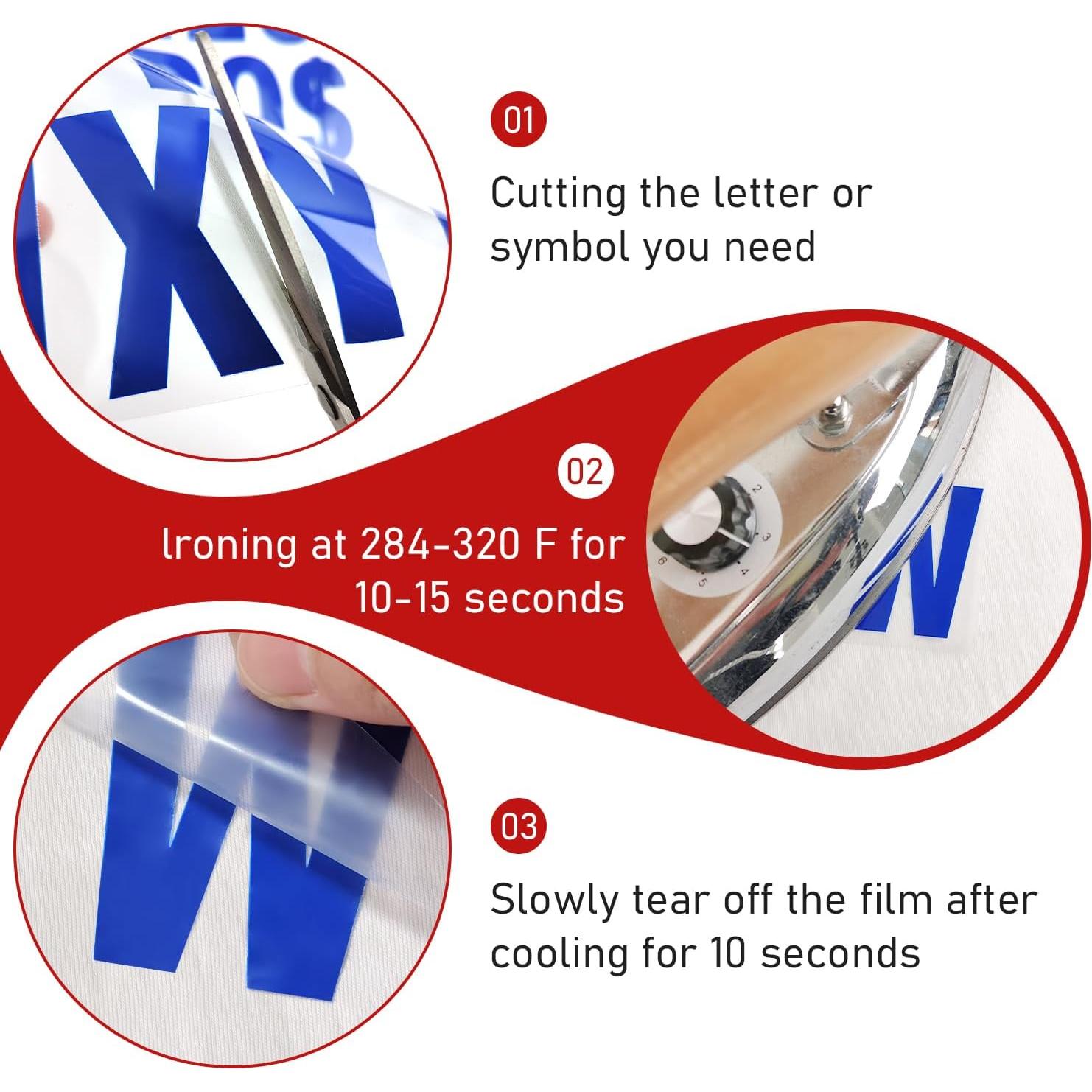 10 Hojas Letras Termoadhesivas CLINTT 5.08 cm Colorido