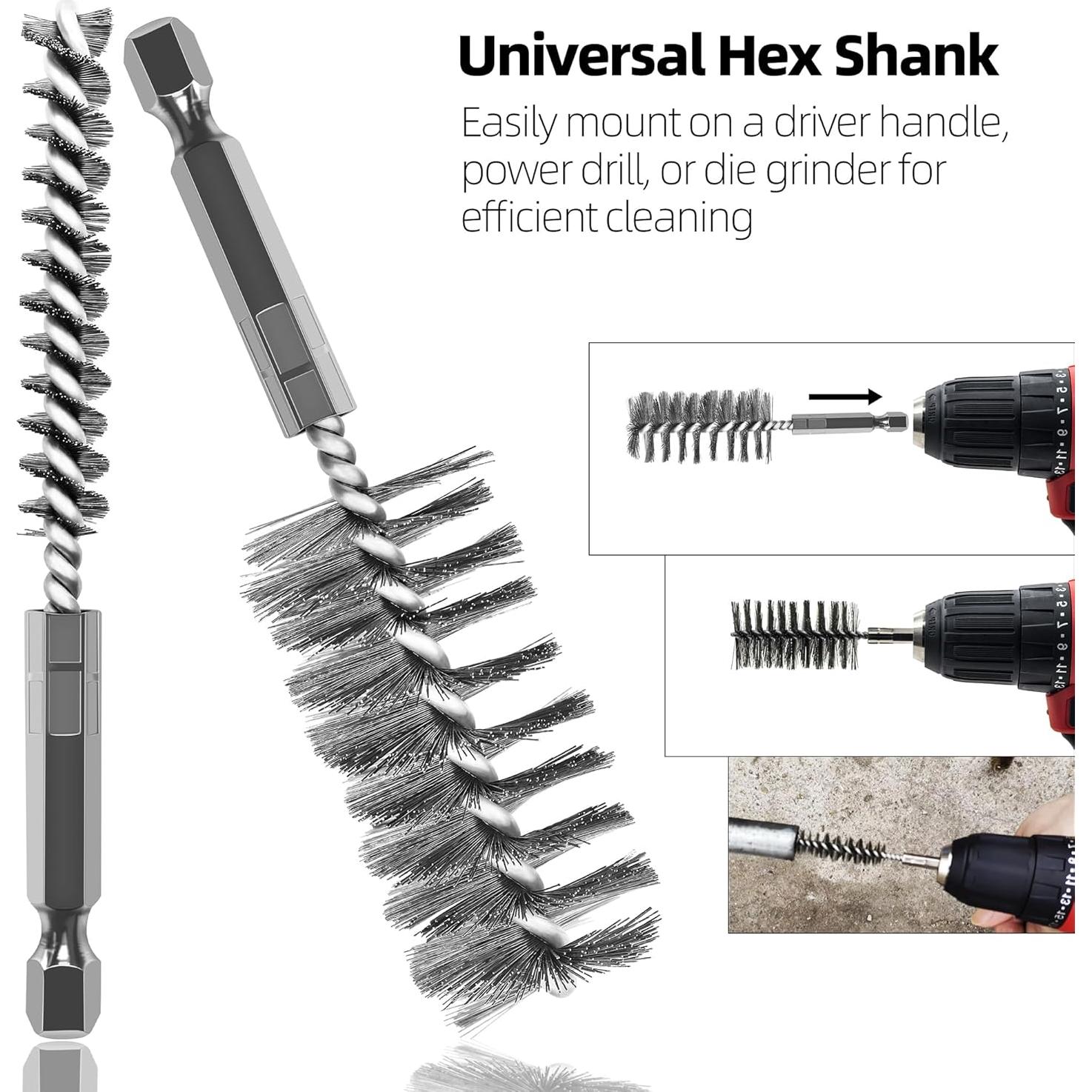 Cepillo de Alambre ASNOMY 12 Piezas Acero Inoxidable 5-30mm