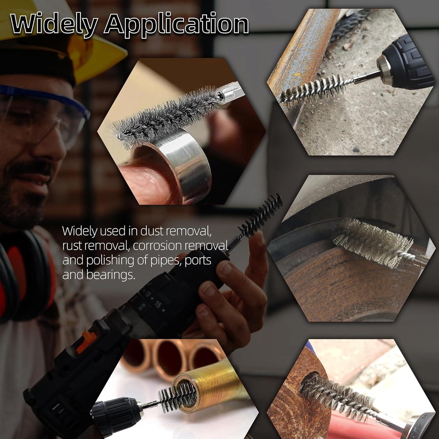 Cepillo de Alambre ASNOMY 12 Piezas Acero Inoxidable 5-30mm