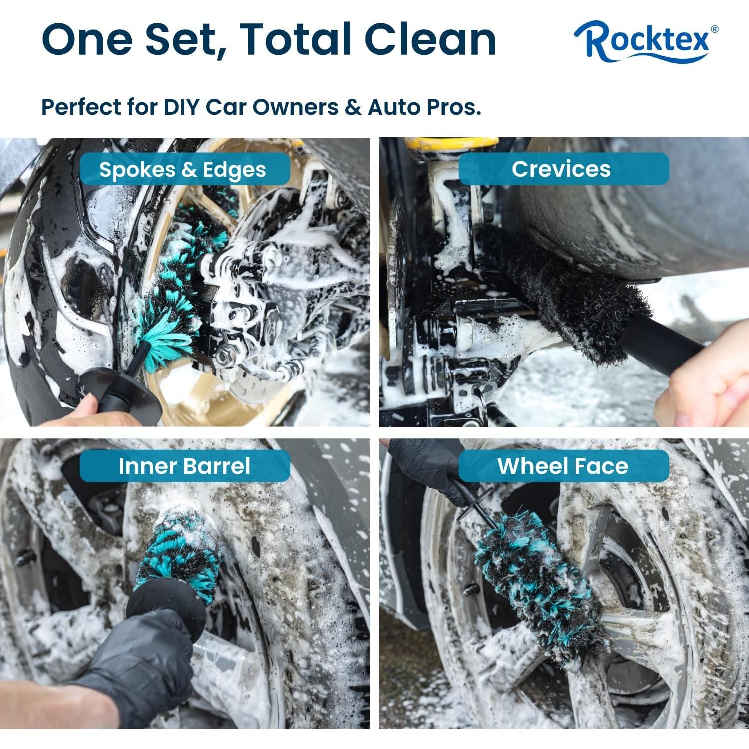 Juego de Cepillos para Ruedas Rocktex - 3 Piezas Ecológicos