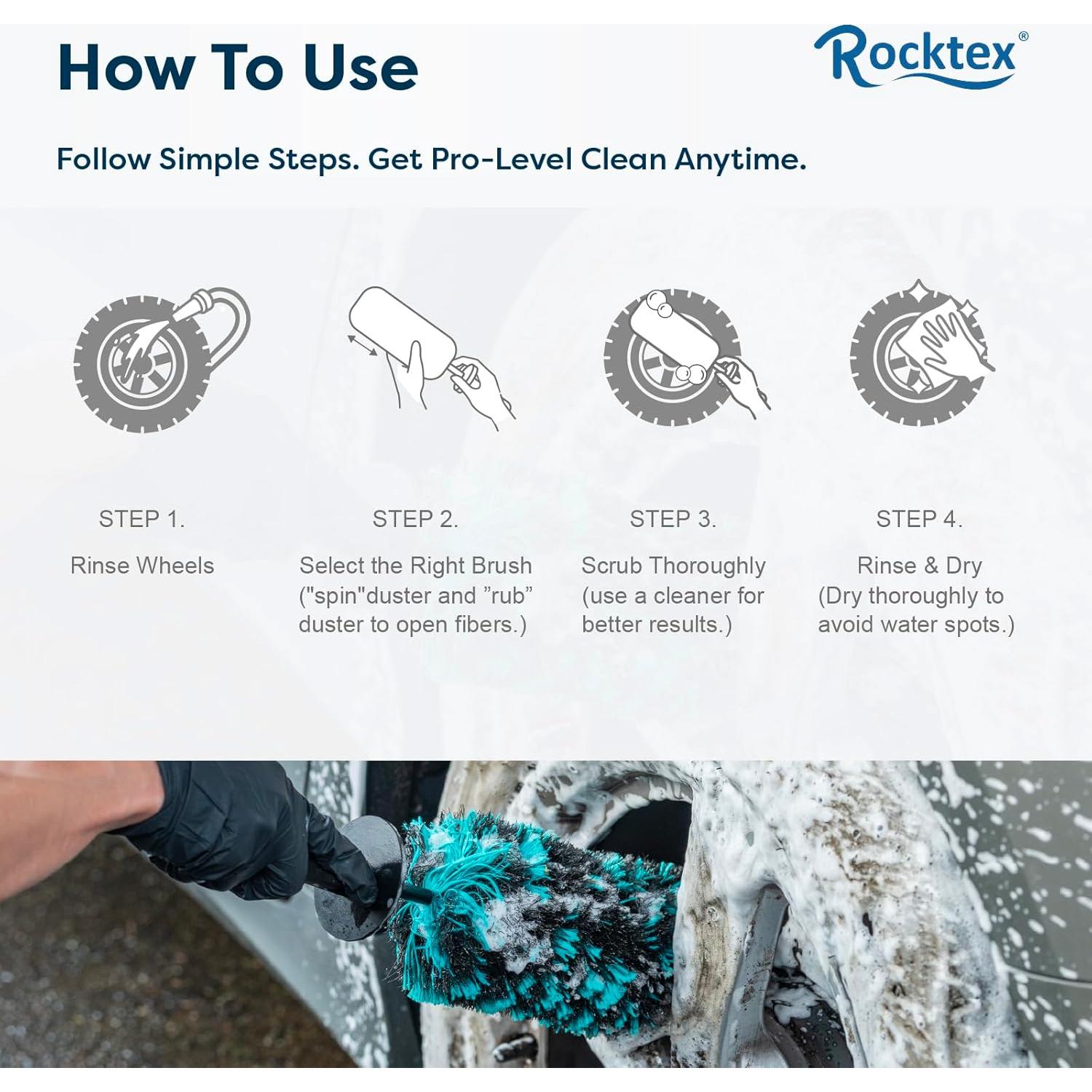 Juego de Cepillos para Ruedas Rocktex - 3 Piezas Ecológicos