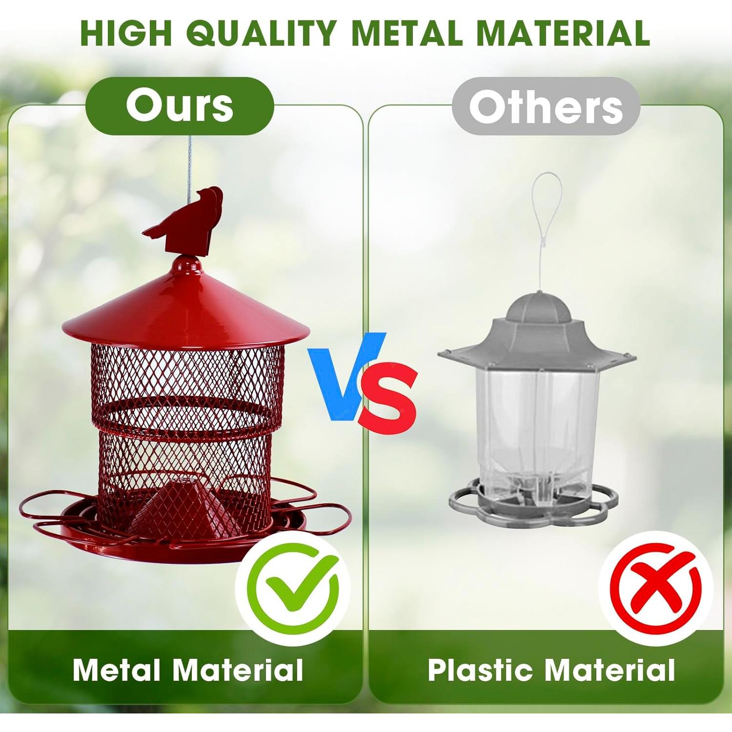 Comedero para Aves Colgante MAXDORIA 1.81kg Metal Rojo