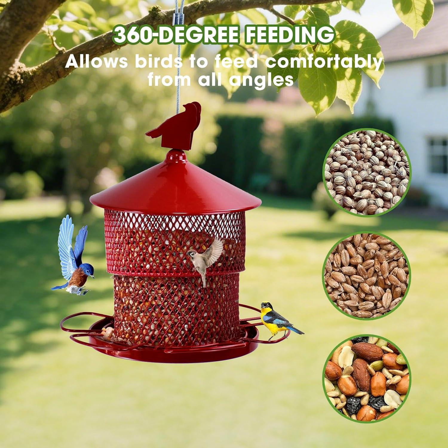 Comedero para Aves Colgante MAXDORIA 1.81kg Metal Rojo