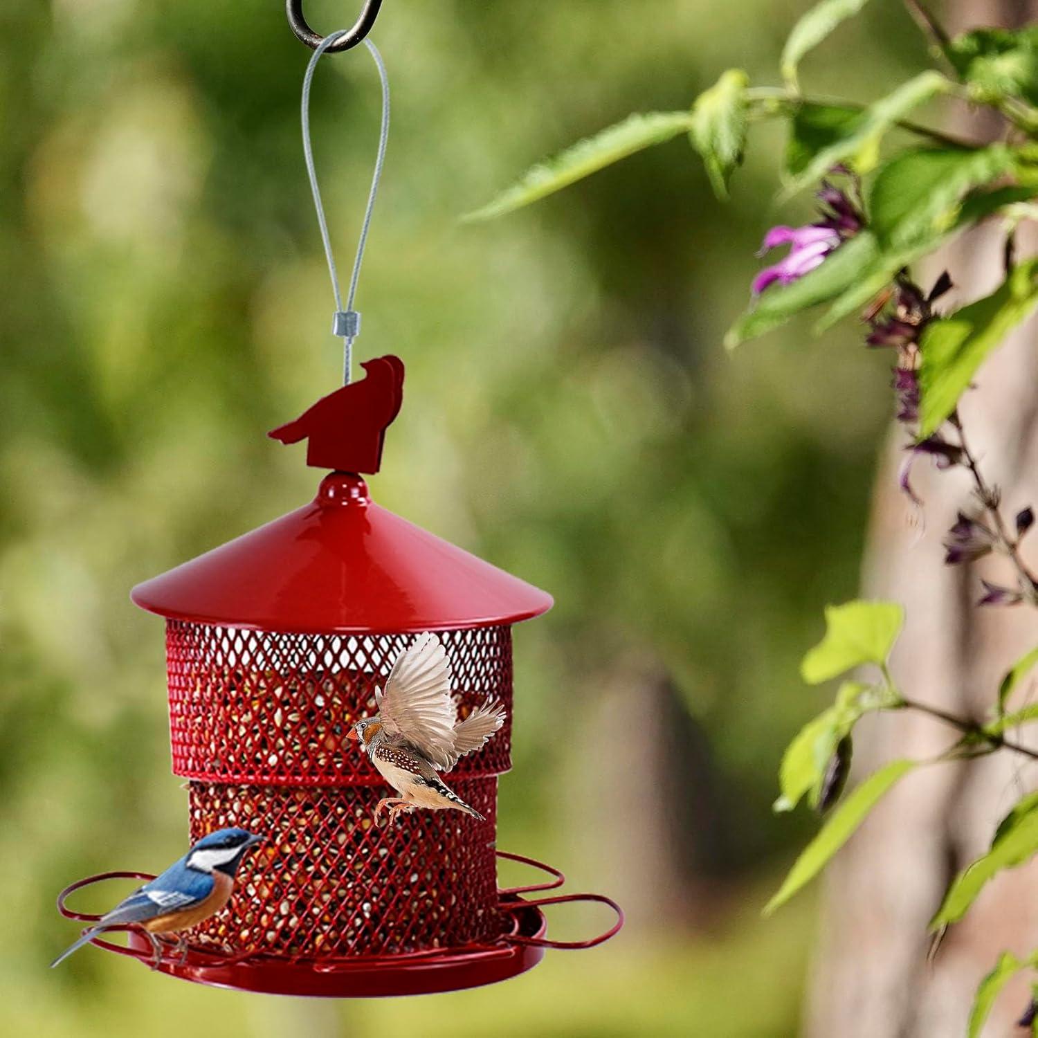 Comedero para Aves Colgante MAXDORIA 1.81kg Metal Rojo