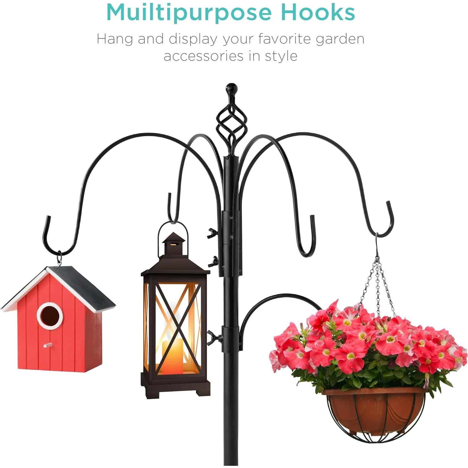 Estación de Alimentación para Aves Mejor Opción 226 cm 4 Alimentadores