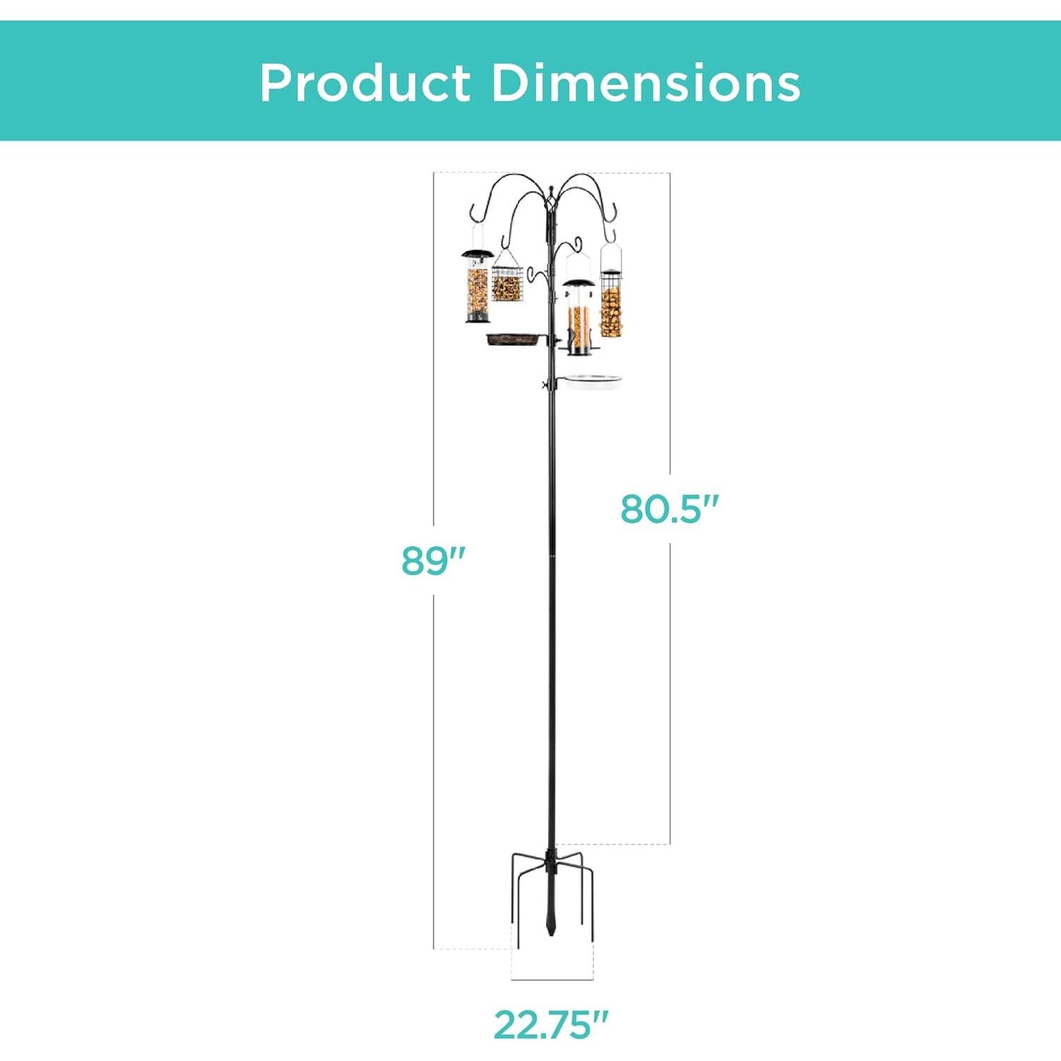 Estación de Alimentación para Aves Mejor Opción 226 cm 4 Alimentadores