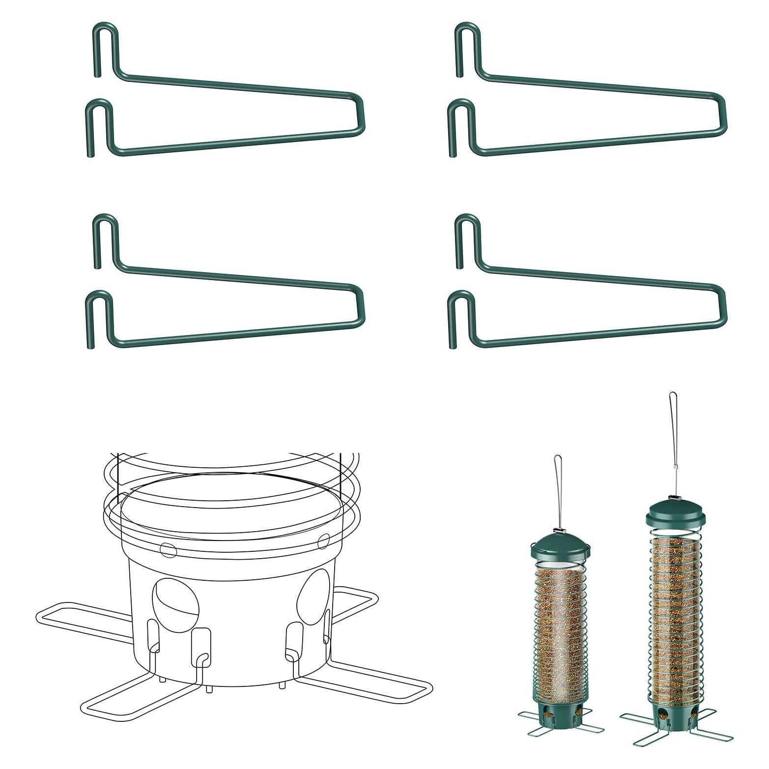 Soportes de Metal para Comederos de Aves LCSEVEN 4-Pack
