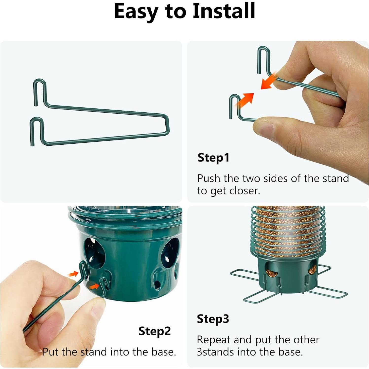 Soportes de Metal para Comederos de Aves LCSEVEN 4-Pack