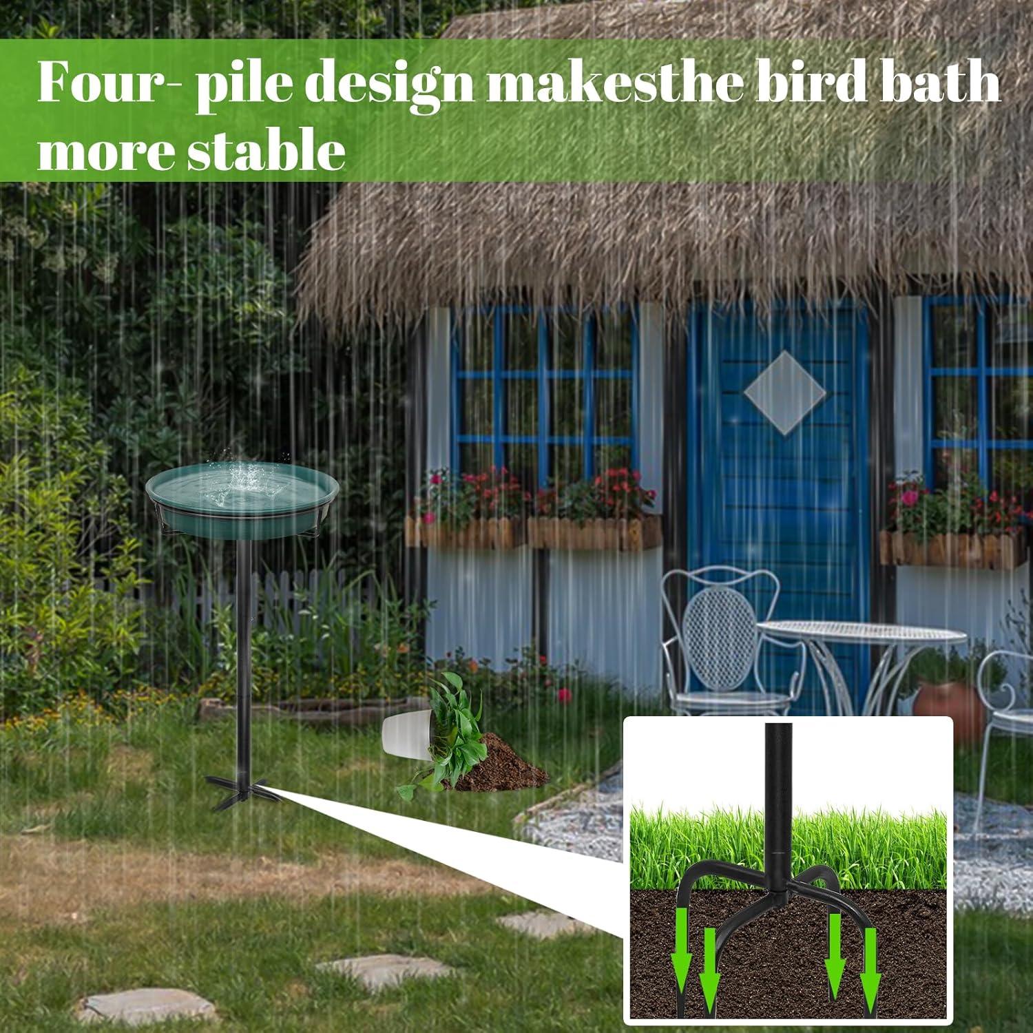 Tazón de Baño para Aves YALINKA Verde 35.5 Pulgadas