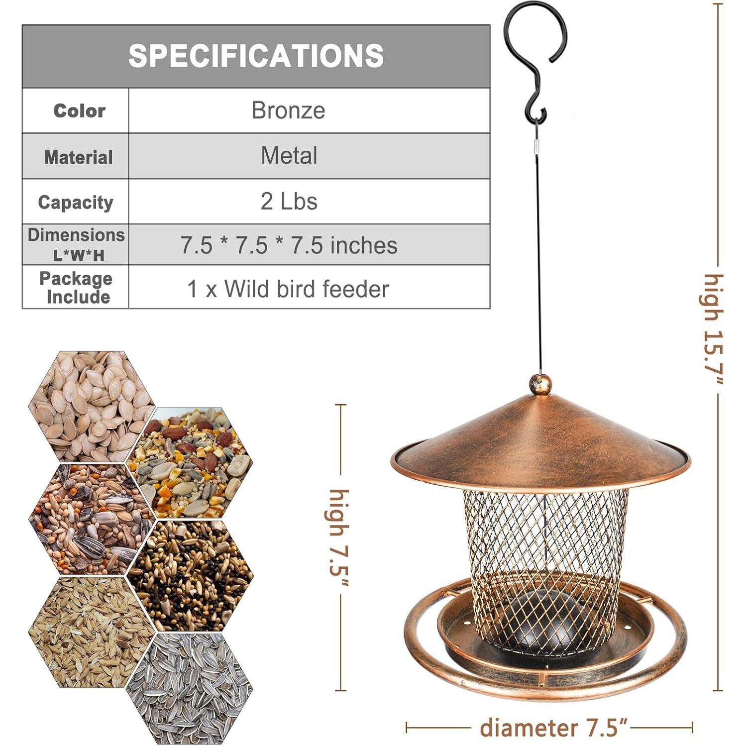 Comedero para Aves KIMCHOMERSE de Metal 0.91 kg Colgante