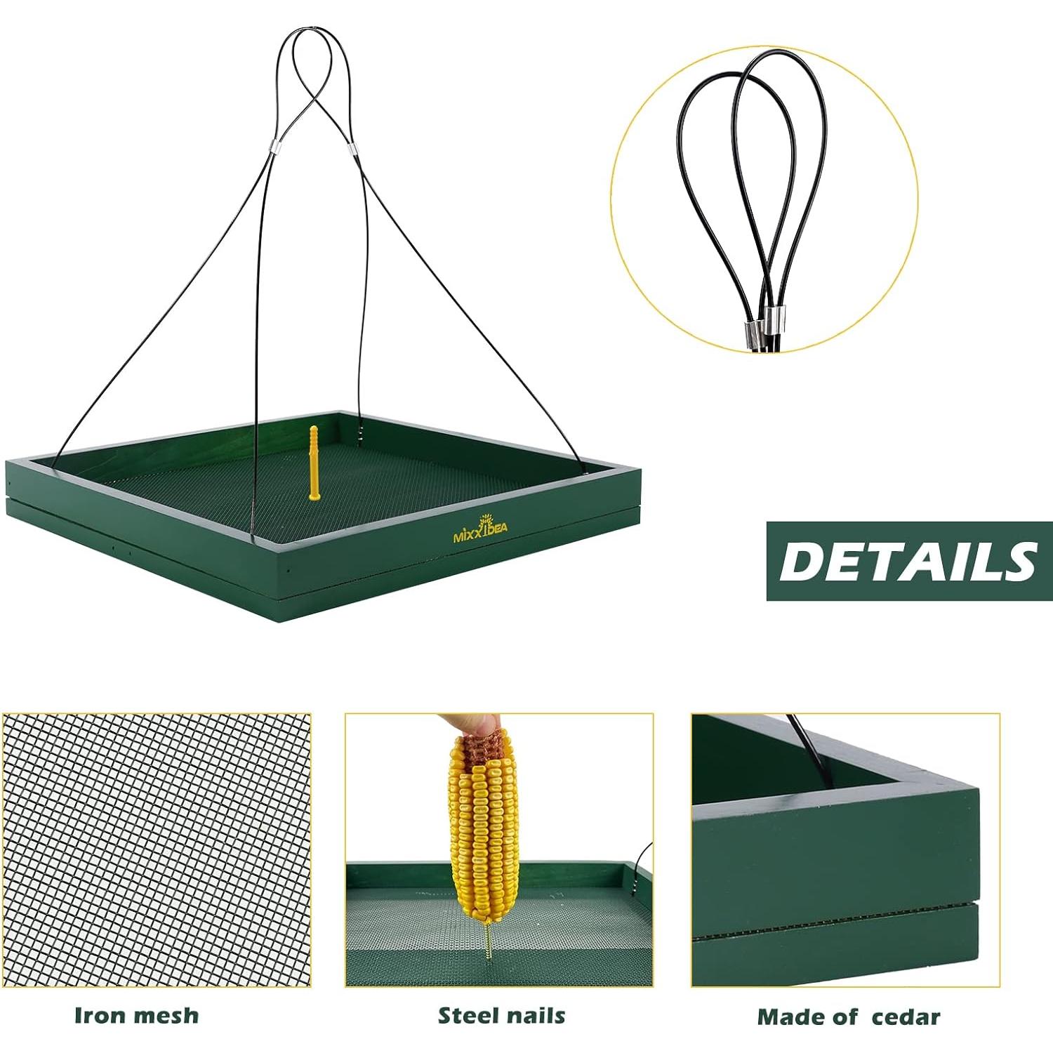 Comedero para Aves Colgante MIXXIDEA Verde 1.81kg Madera