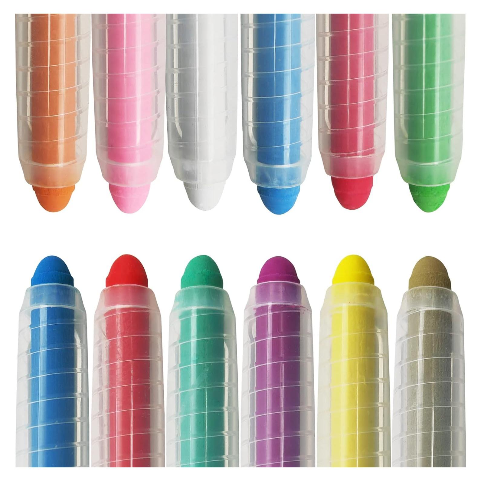 Tiza sin polvo Luckyrain 12 colores con soporte para niños