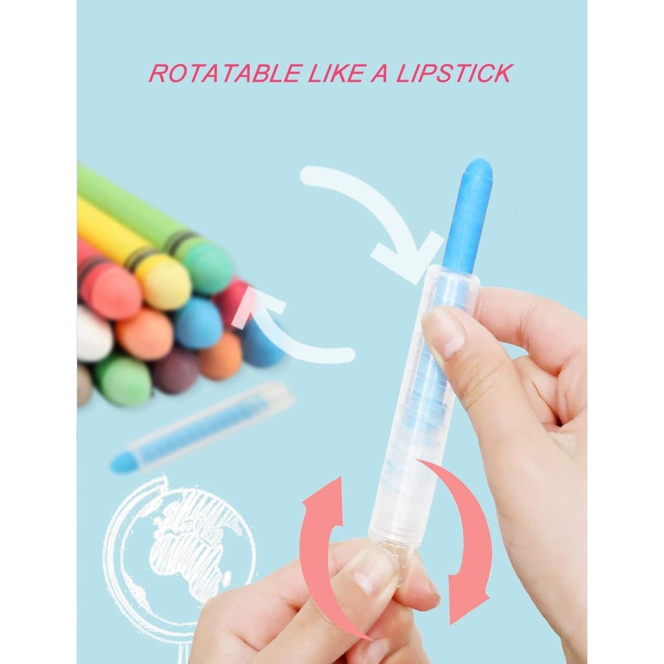 Tiza sin polvo Luckyrain 12 colores con soporte para niños