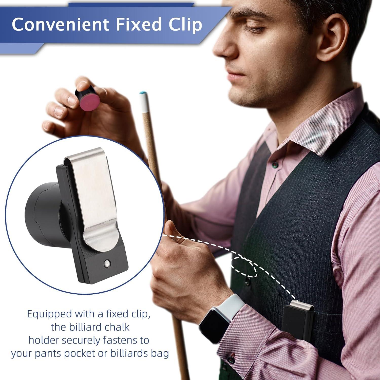 Soporte de Tiza de Billar Magnético Keenso, Aluminio, 12.7x7cm