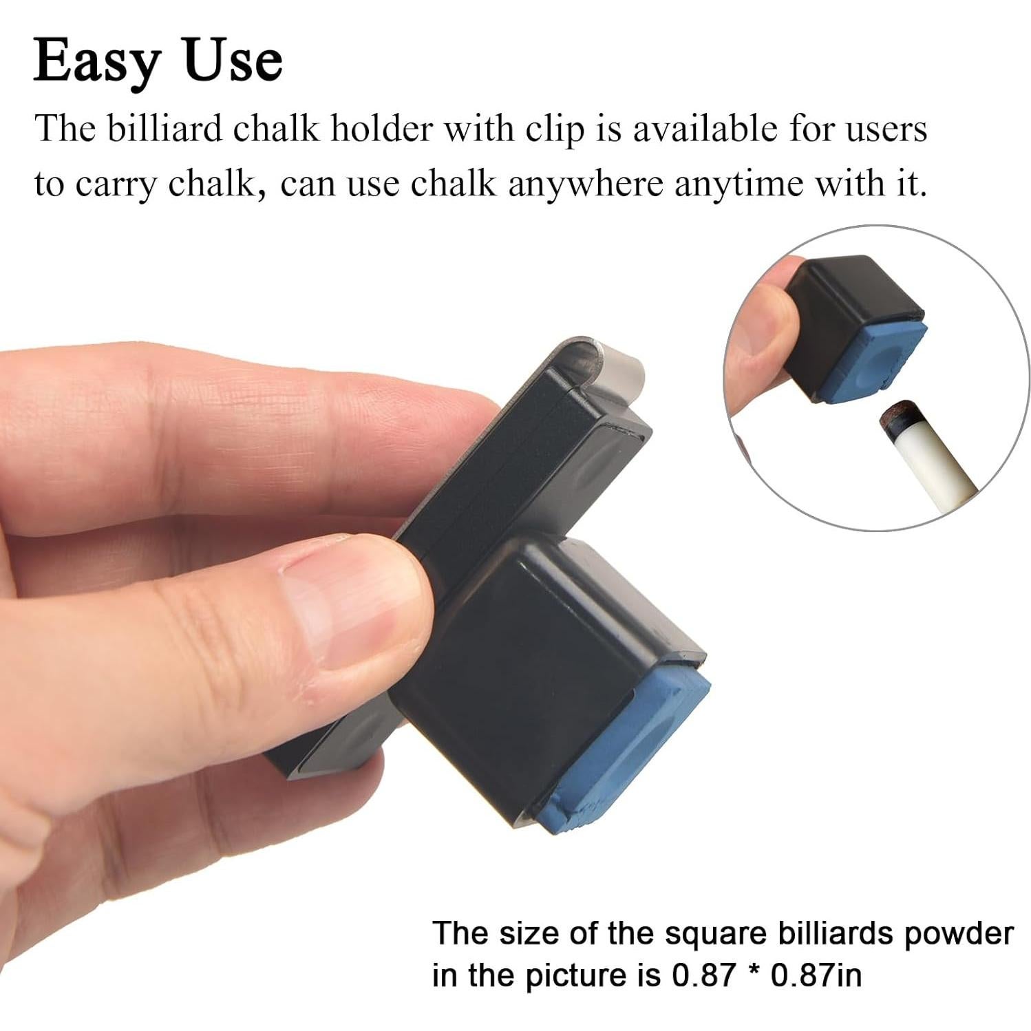 Porta Tiza de Billar Lake of Fire con Clip Magnético - Negro