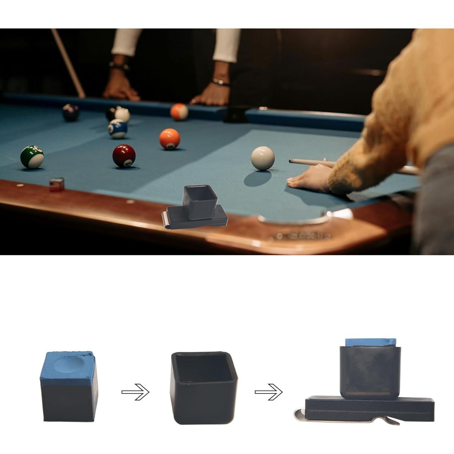 Porta Tiza de Billar Lake of Fire con Clip Magnético - Negro