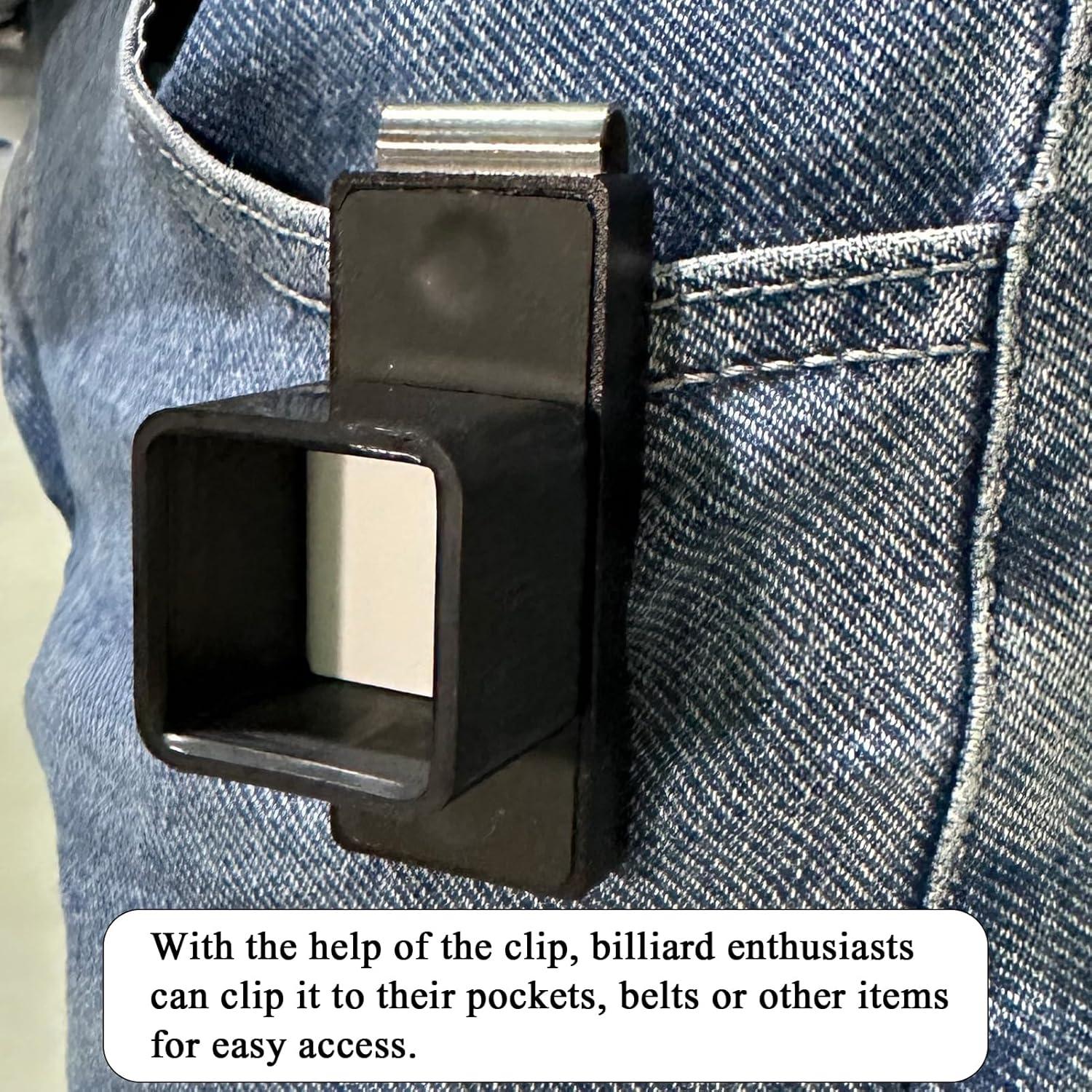 Porta Tiza de Billar Lake of Fire con Clip Magnético - Negro