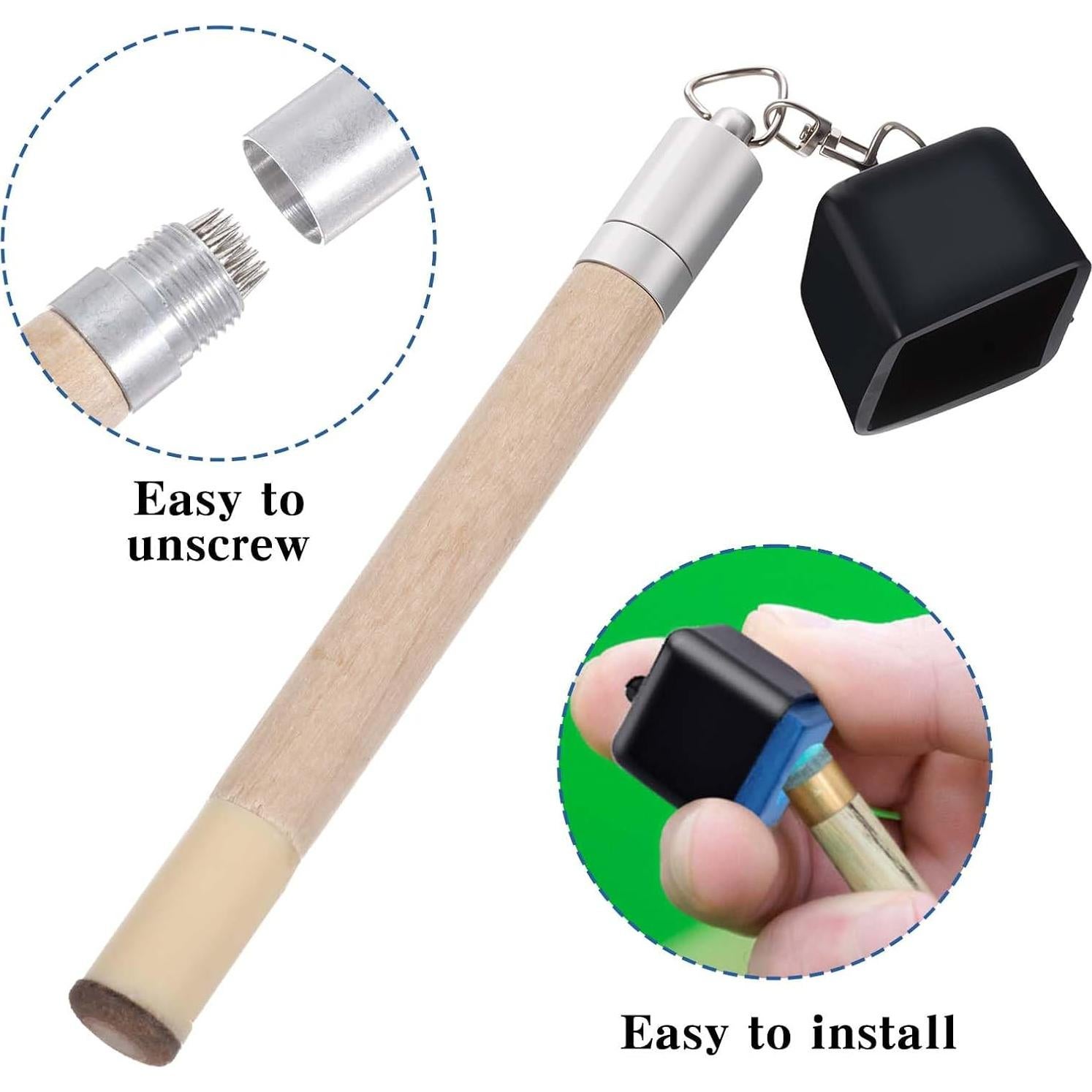 Soporte de Tiza 2 en 1 Hariendny para Billar - Portátil y Compacto