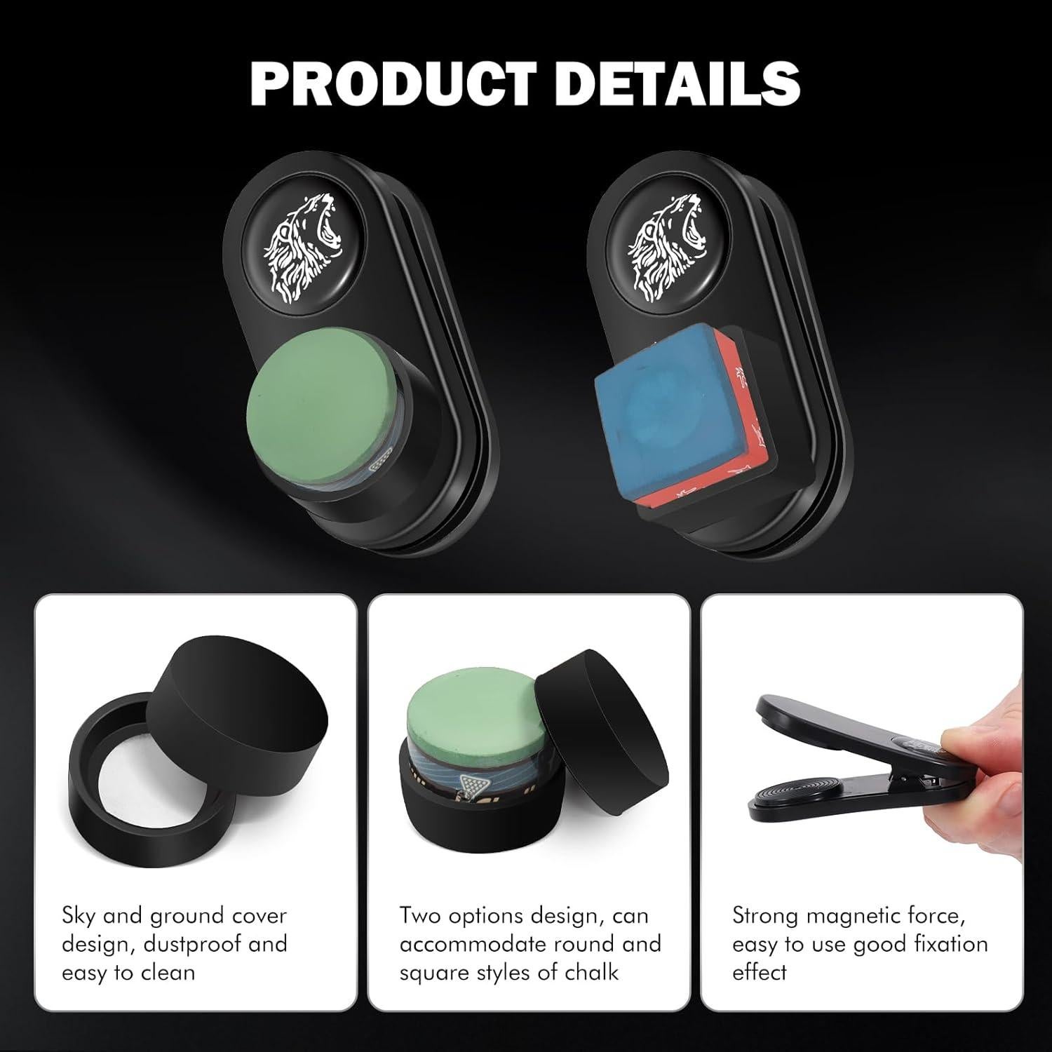 Soporte de Tiza Magnético Feuvois con Clip Fijo y 2 Cajas