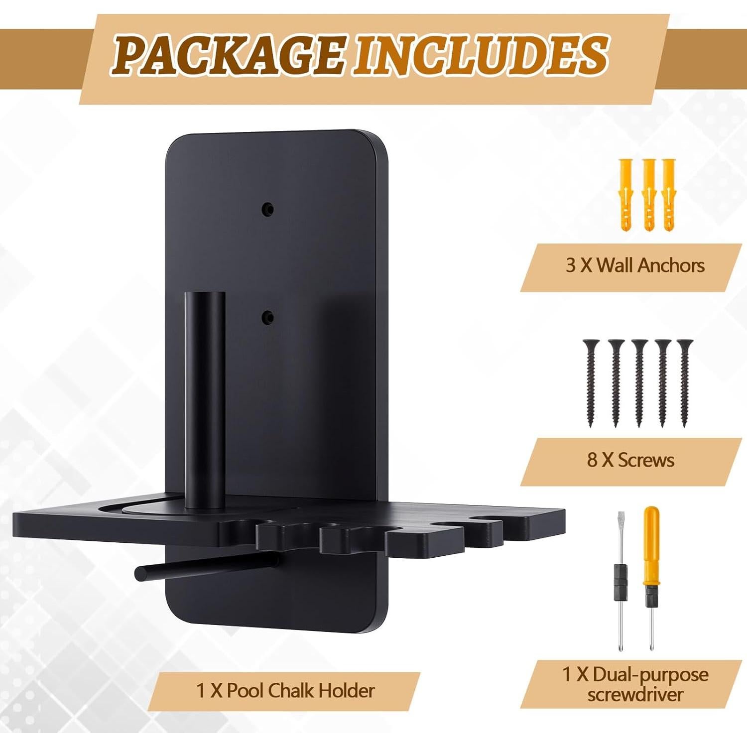 Soporte de Tiza de Madera Geelin HOD3526 para Billar 5 Ranuras