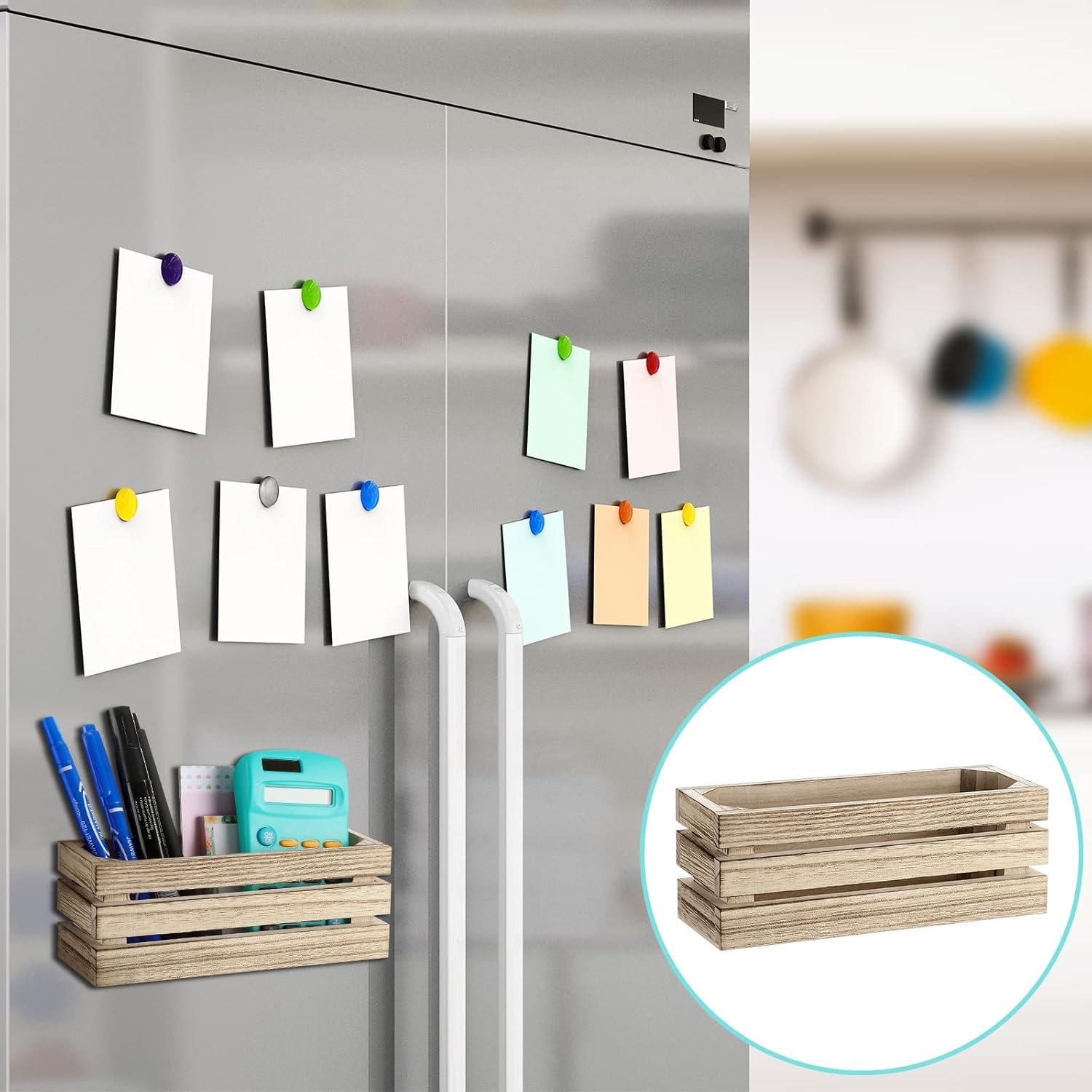 Soporte Magnético para Marcadores Tatuo - 4 Piezas Madera Quemada