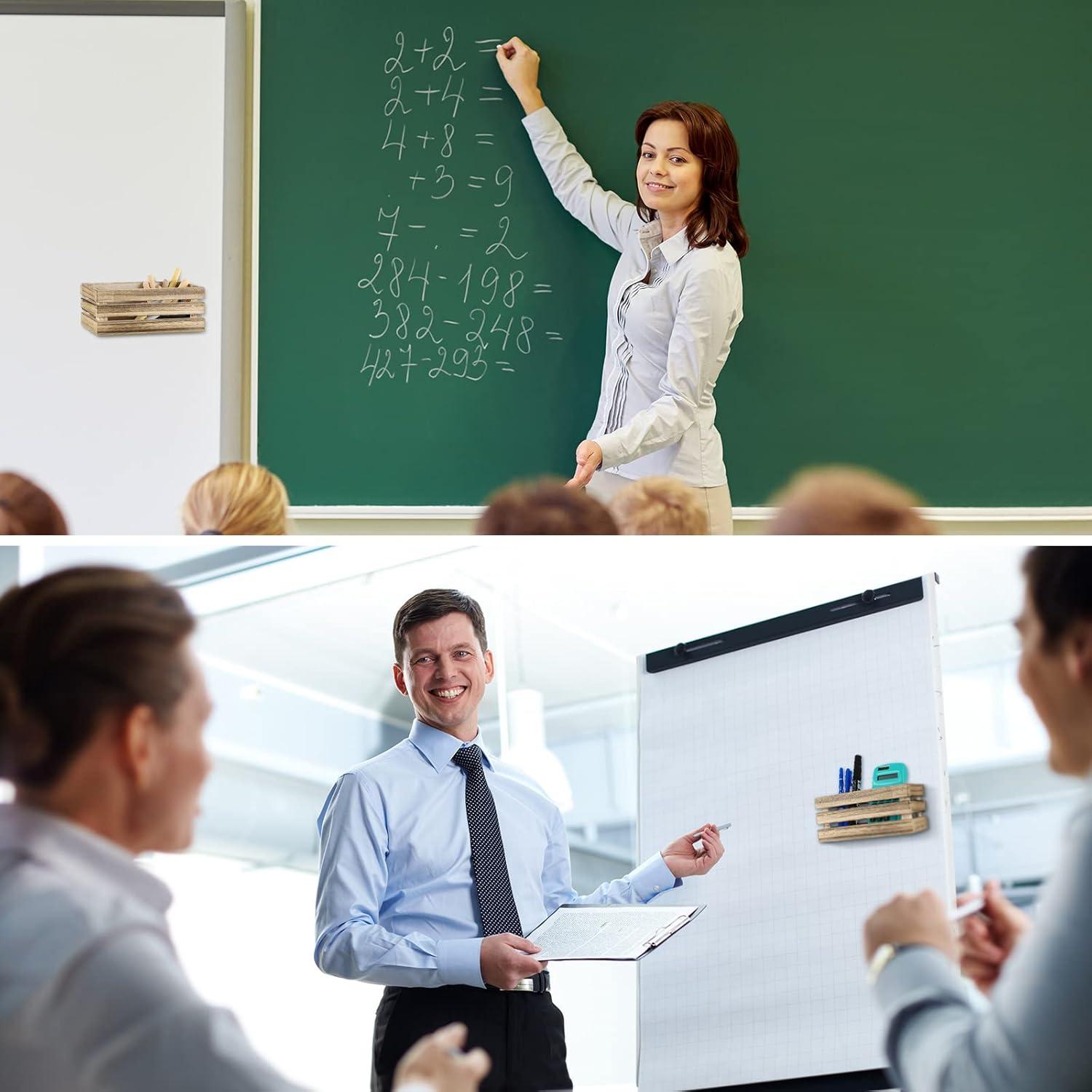 Soporte Magnético para Marcadores Tatuo - 4 Piezas Madera Quemada