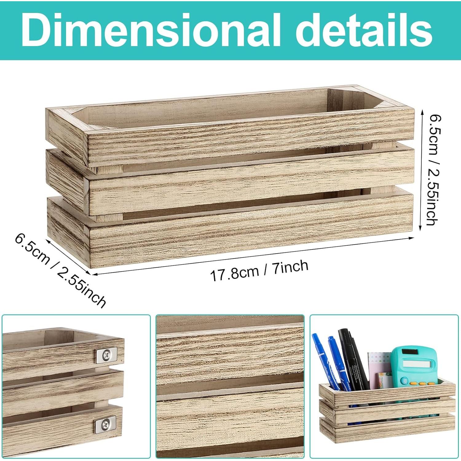 Soporte Magnético para Marcadores Tatuo - 4 Piezas Madera Quemada