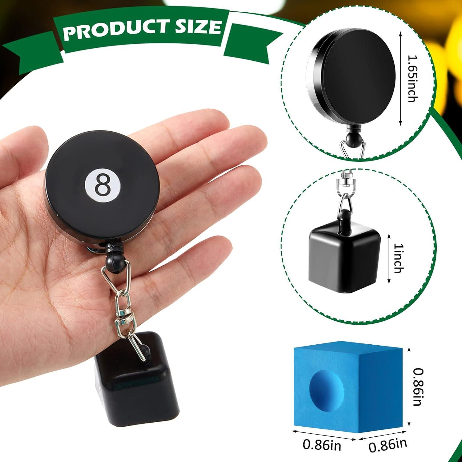 Set de Soporte y Tizas para Taco de Billar Wettarn - 2 Soportes y 8 Tizas