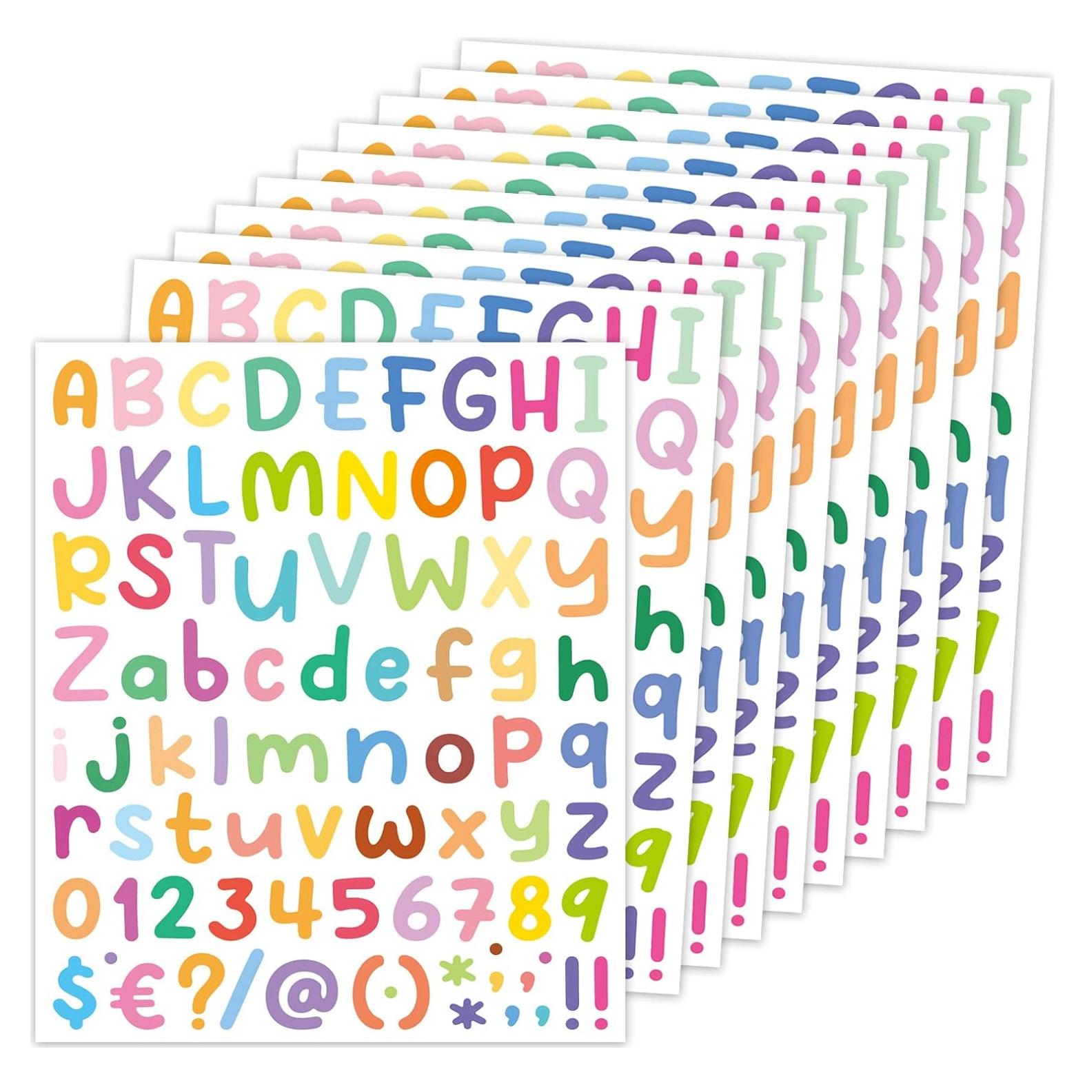 Calcomanías de Letras y Números Dizdkizd - 800 Piezas 2.54 cm