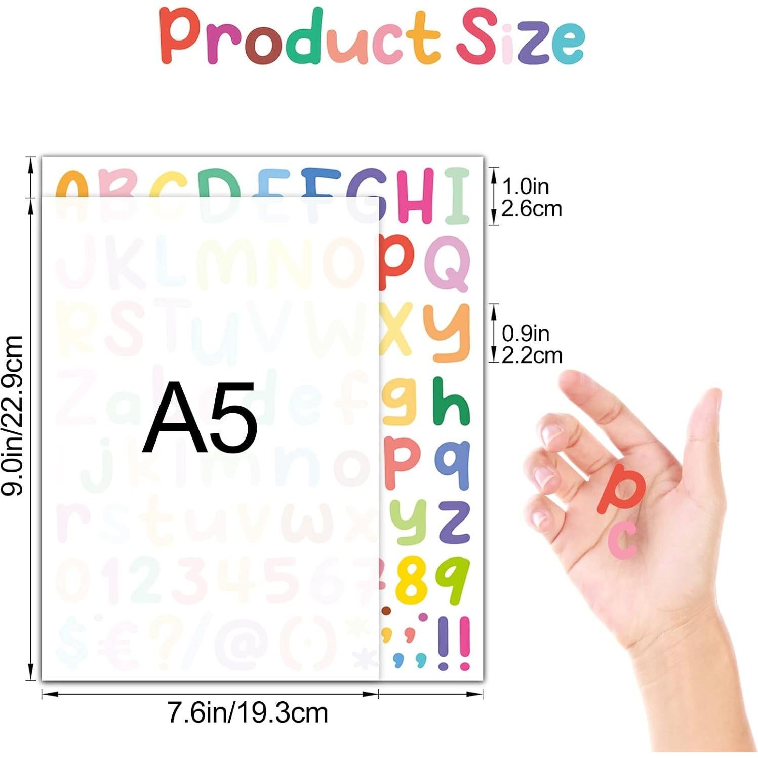 Calcomanías de Letras y Números Dizdkizd - 800 Piezas 2.54 cm