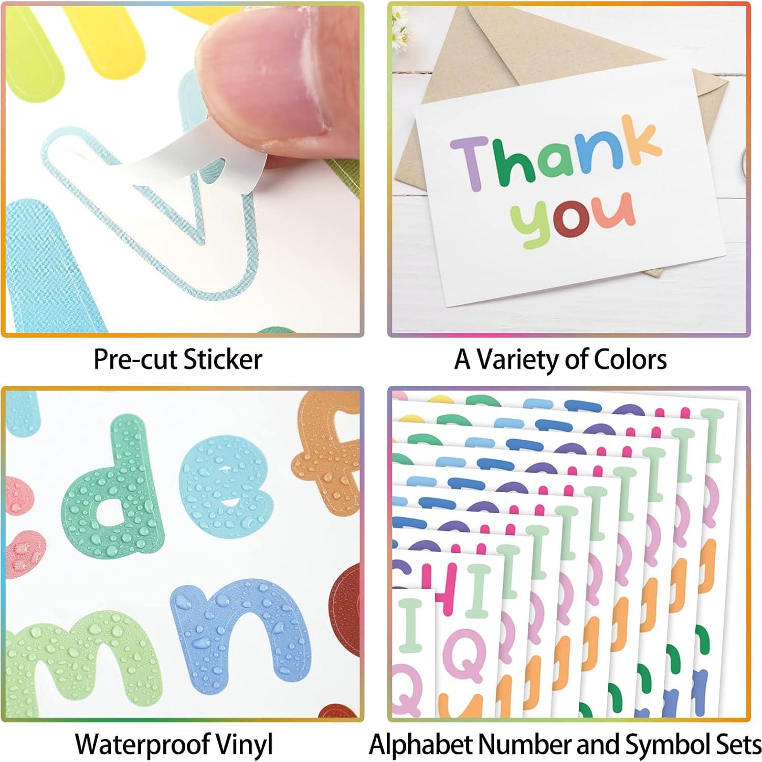 Calcomanías de Letras y Números Dizdkizd - 800 Piezas 2.54 cm