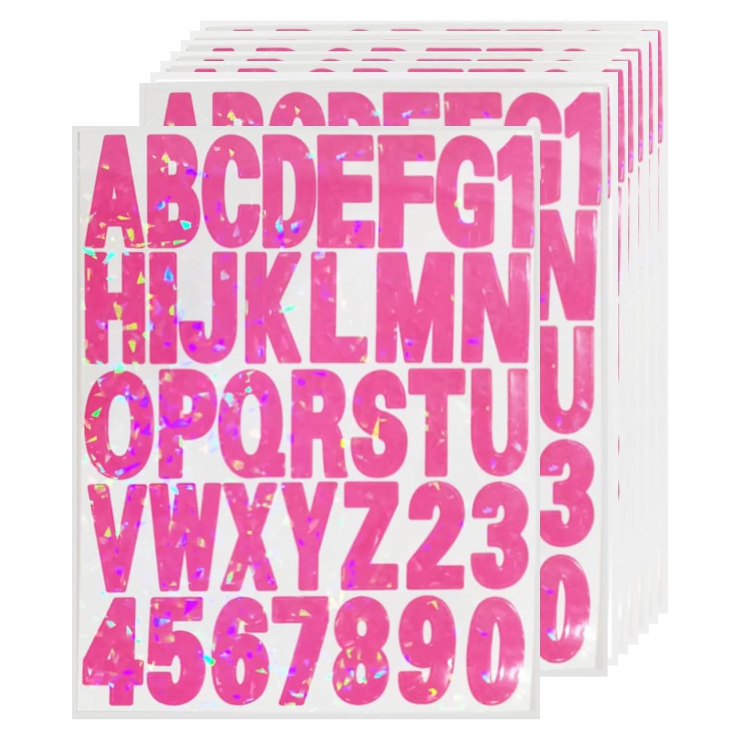 Calcomanías de Letras Starboling 5 cm Rojo Rosa 8 Hojas