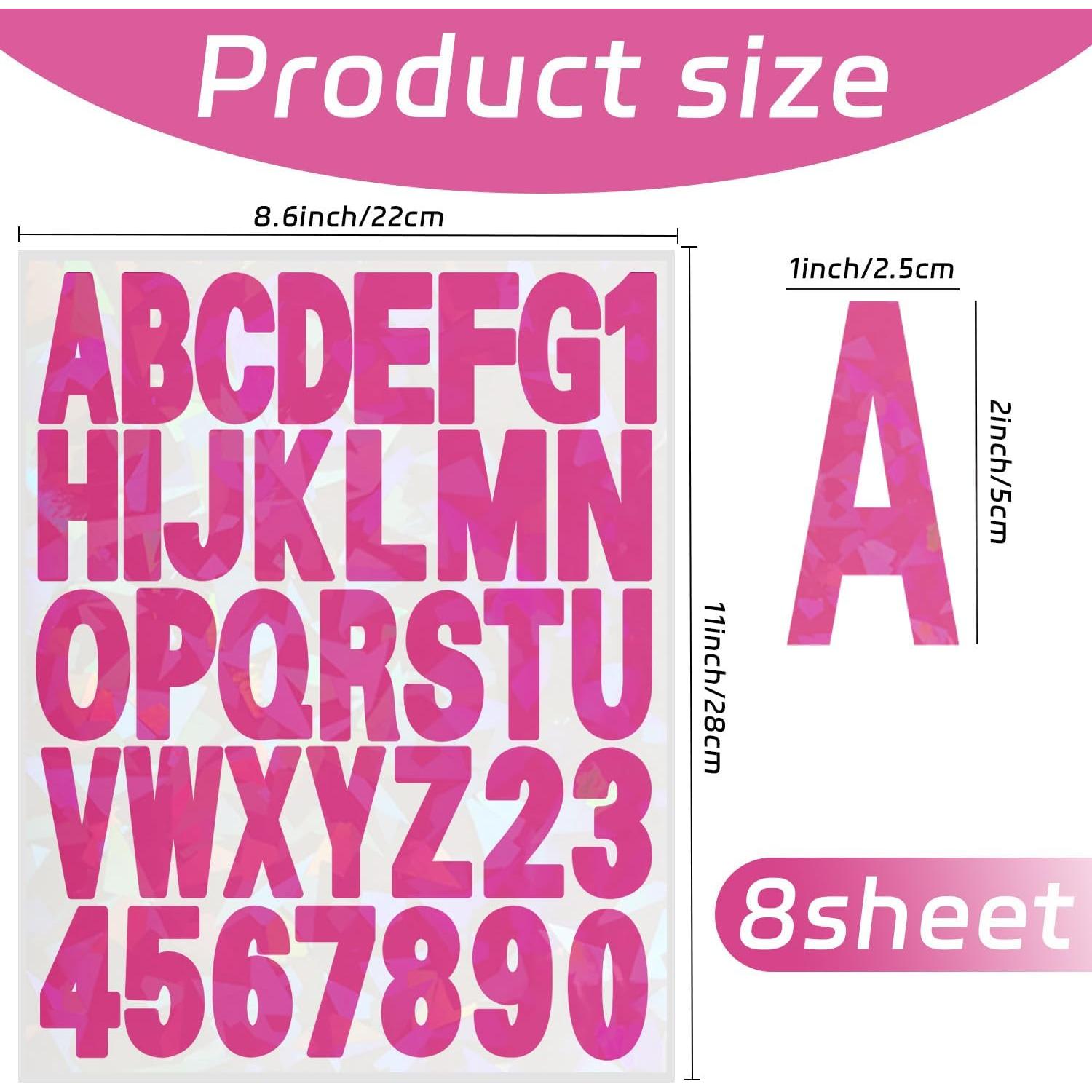 Calcomanías de Letras Starboling 5 cm Rojo Rosa 8 Hojas