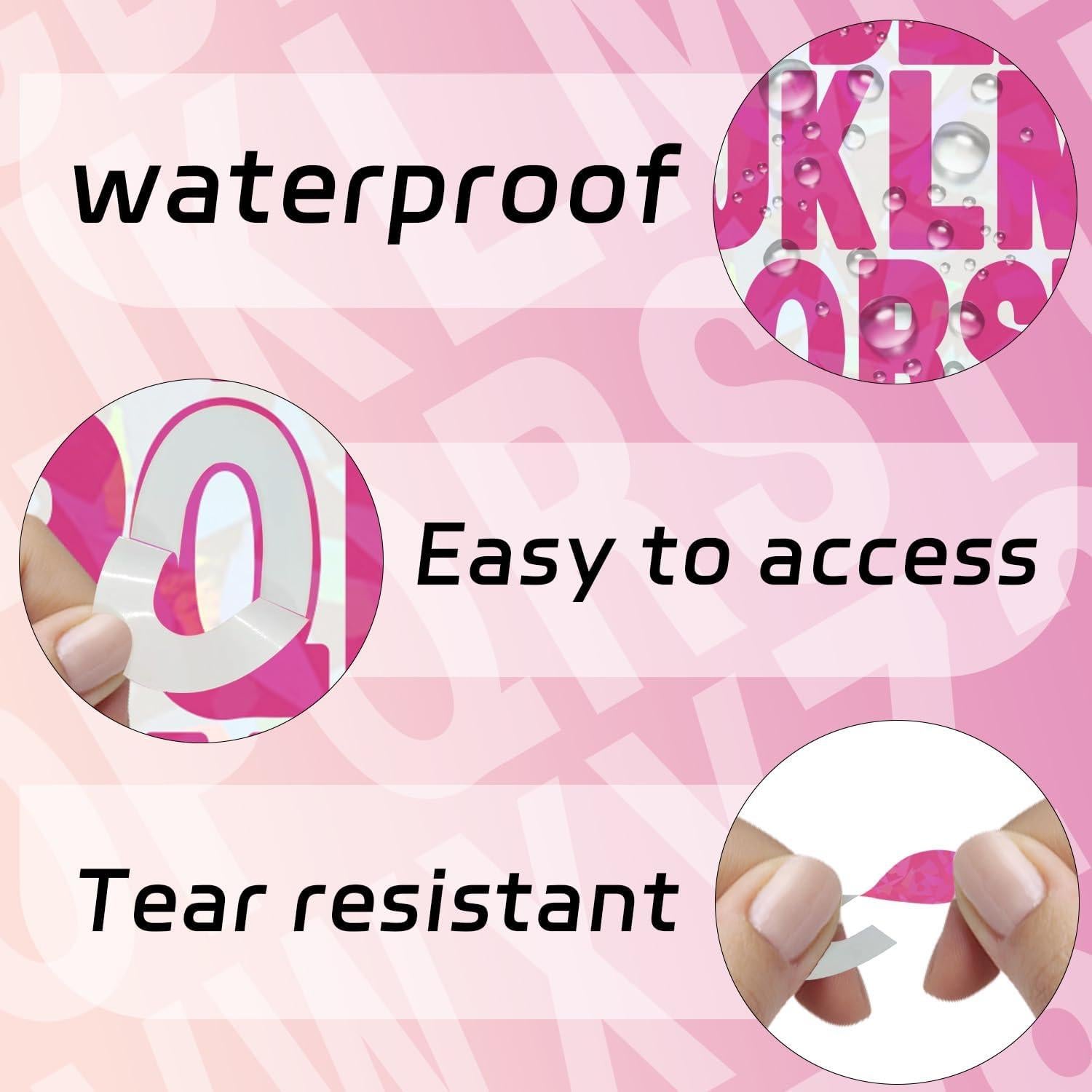 Calcomanías de Letras Starboling 5 cm Rojo Rosa 8 Hojas