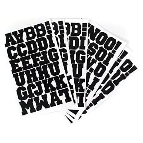 Letras de Transferencia de Calor S.E.I 3.81 cm Negro - 177 Piezas